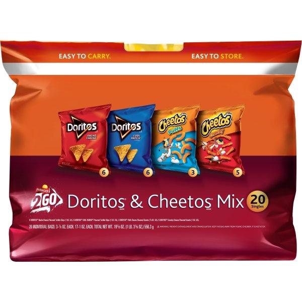 slide 1 of 1, Frito-Lay Doritos And Cheetos Chips Snacks Multipack, 20 ct; 1 oz