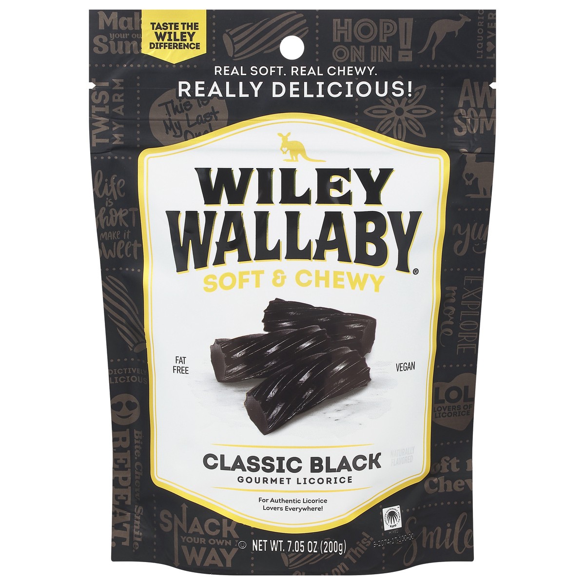 slide 1 of 9, Wiley Wallaby Classic Black Licorice, 7.05 oz