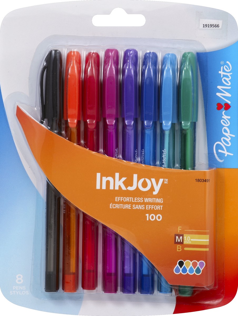 slide 2 of 2, Paper Mate Inkjoy Pen, 1.0 Mm, Assorted, 8/Set, 8 ct