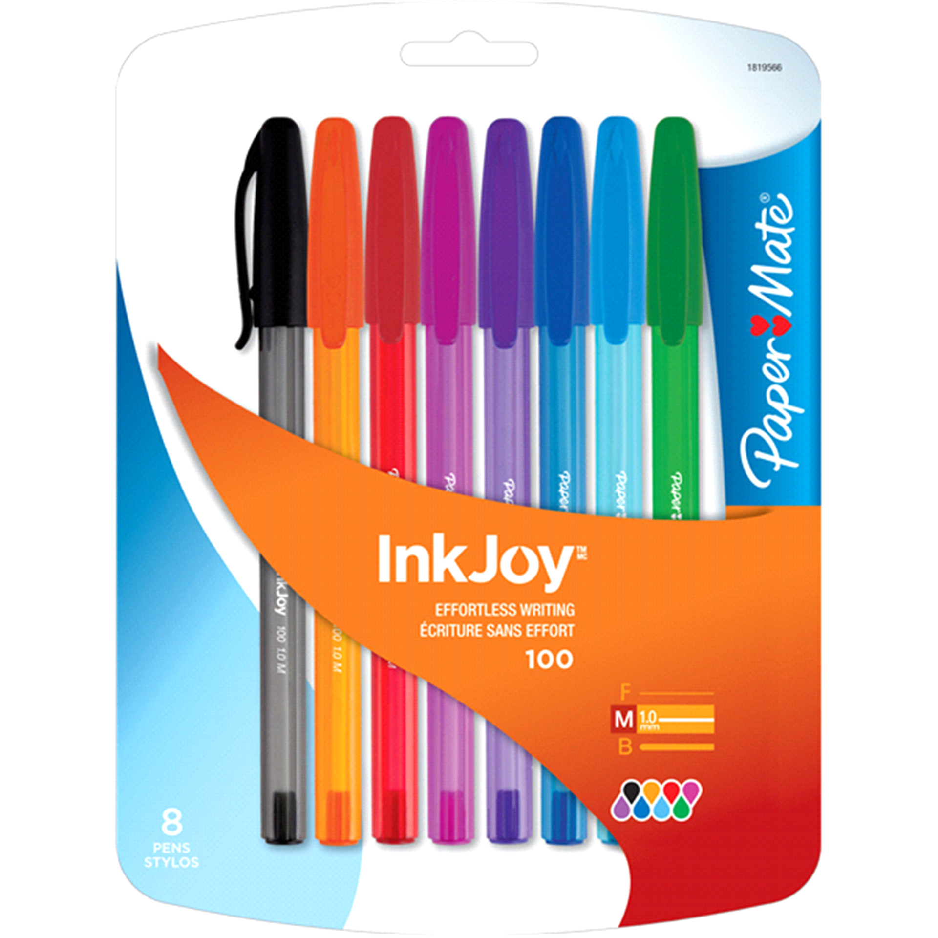 slide 1 of 2, Paper Mate Inkjoy Pen, 1.0 Mm, Assorted, 8/Set, 8 ct