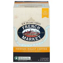 French Market CoffeeCoffee Medium Roast Jazz Brunch Blend Coffee - 12 ct 0.36 oz Coffee Pods