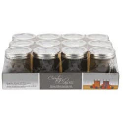 Country Classics Quilted Half Pint Size Regular Mouth Canning Jars 12 Pack