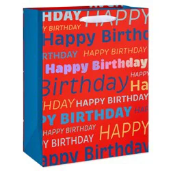 American Greetings Happy Birthday Large Red & Blue Gift Bag