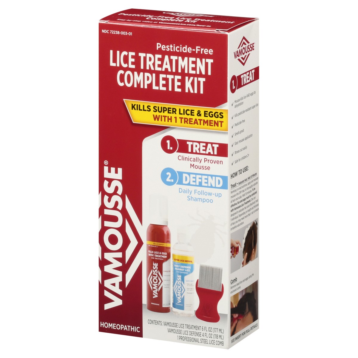 slide 3 of 13, Vamousse Pesticide-Free Lice Treatment Complete Kit 1 ea, 1 ea