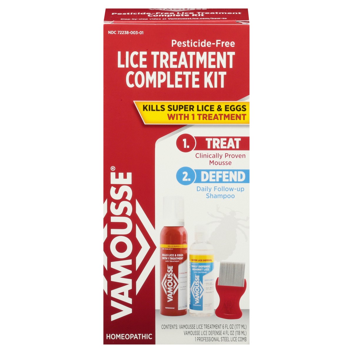 slide 1 of 13, Vamousse Pesticide-Free Lice Treatment Complete Kit 1 ea, 1 ea