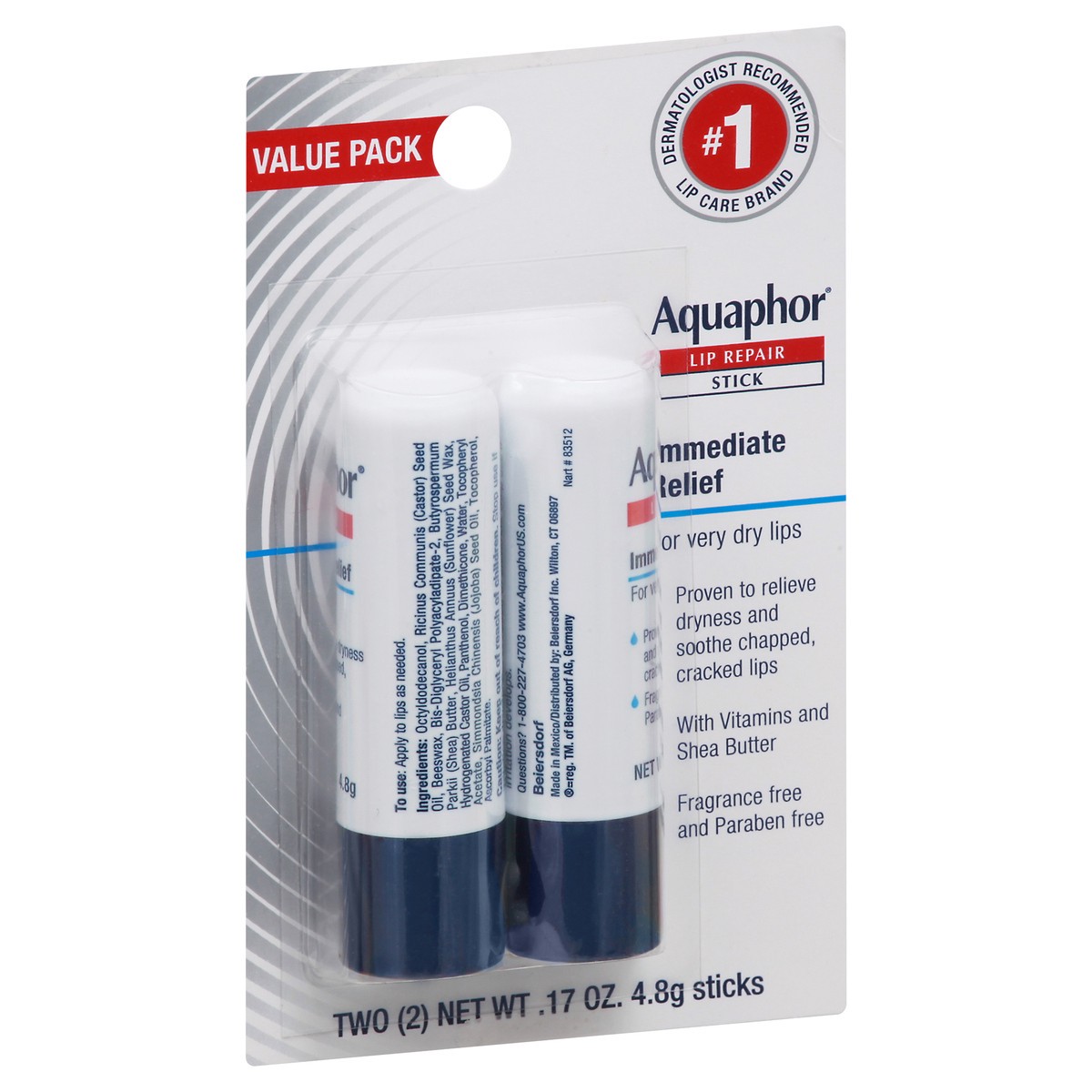 slide 2 of 9, Aquaphor Lip Repair Stick (Dual Pack), 0.34 oz