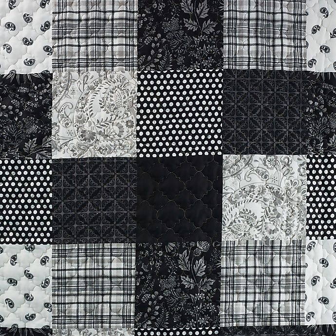 slide 6 of 9, Donna Sharp London Reversible Queen Quilt Set - Black, 3 ct