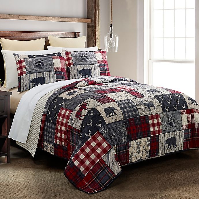 slide 3 of 10, Donna Sharp Timber Reversible Twin Quilt Set - Red, 2 ct