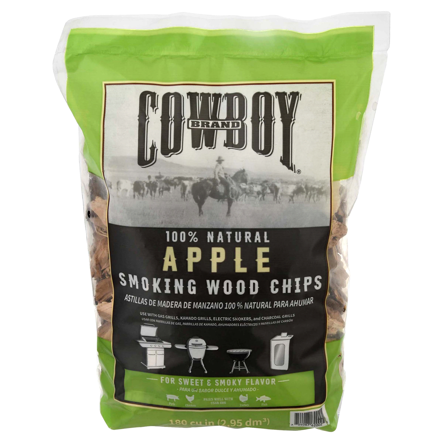 slide 1 of 1, Cowboy Charcoal Cowboy Smoking Chips Apple Wood, 1 ct
