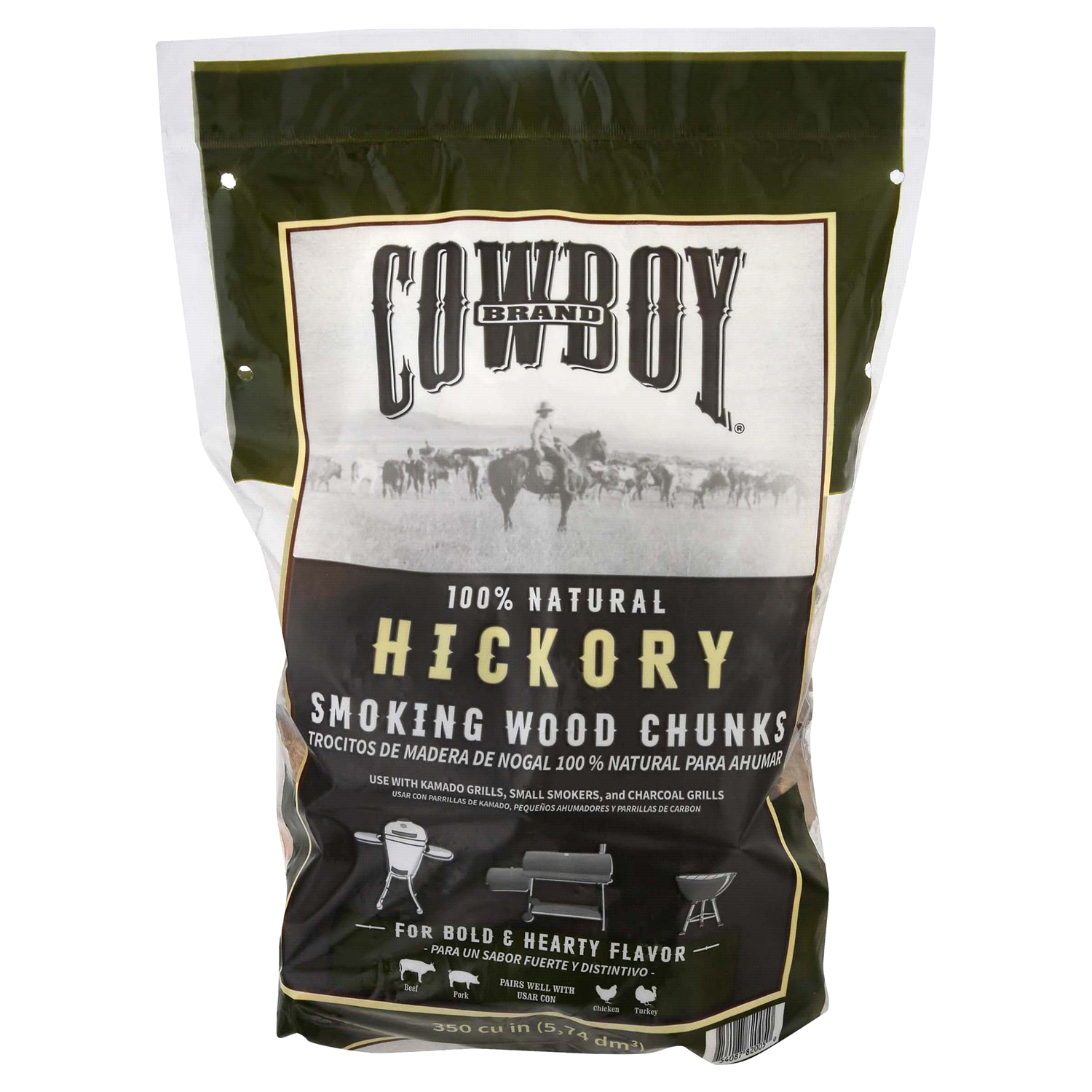 slide 1 of 1, Cowboy Charcoal Hickory Smoking Wood Chunks 1 ea, 1 ct