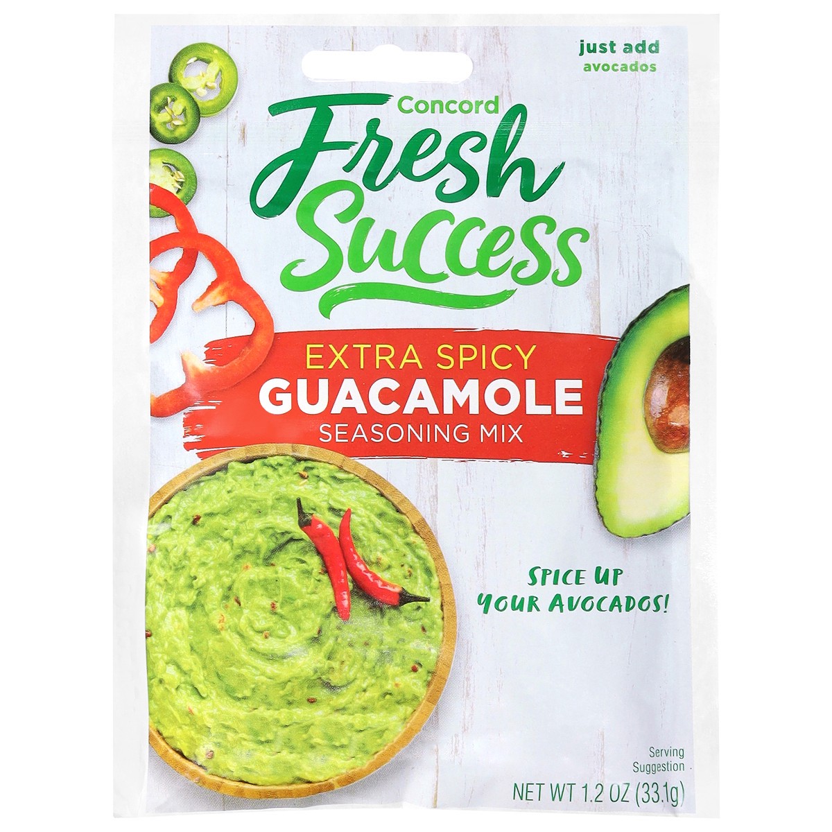 slide 1 of 4, Concord Foods Extra Spicy Guacamole Seasoning Mix 1.2 oz, 1.2 oz