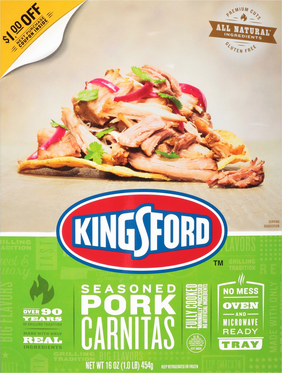 slide 3 of 6, Kingsford Seasoned Pork Carnitas 16 oz, 16 oz