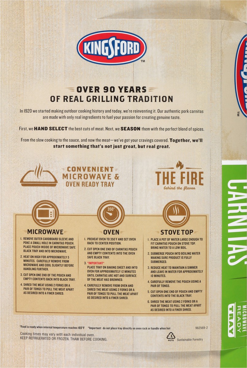 slide 2 of 6, Kingsford Seasoned Pork Carnitas 16 oz, 16 oz