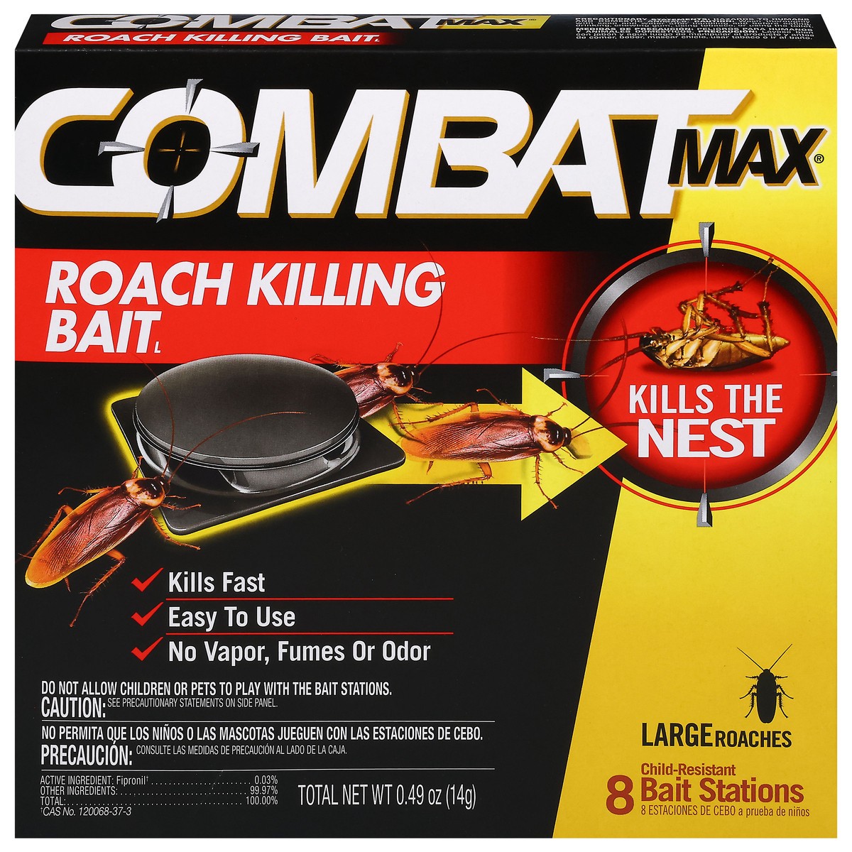 slide 1 of 12, Combat Max Large Roach Killing Bait, 8 Ct, 8 ct