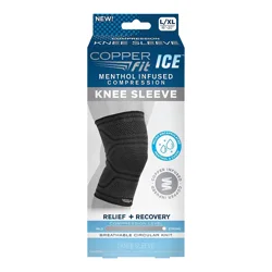 Copper Fit Ice Unisex Relief + Recovery Strong Compression L/XL Knee Sleeve 1 Each