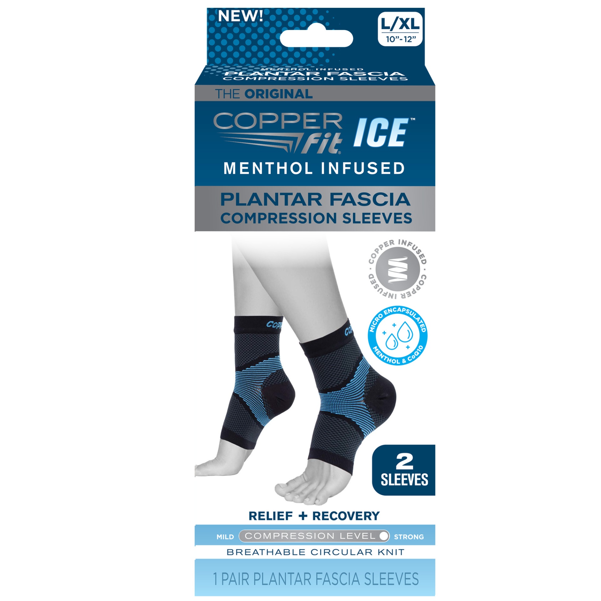 Copper Fit Ice Menthol Infused Plantar Fascia Compression Sleeves L Xlarge Shipt