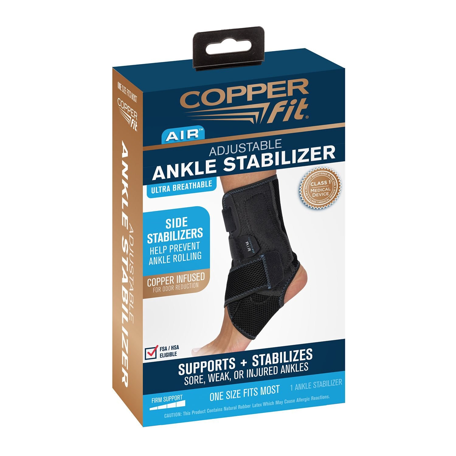 slide 3 of 3, Copper Fit Air Ankle Stabilizer, 1 ct