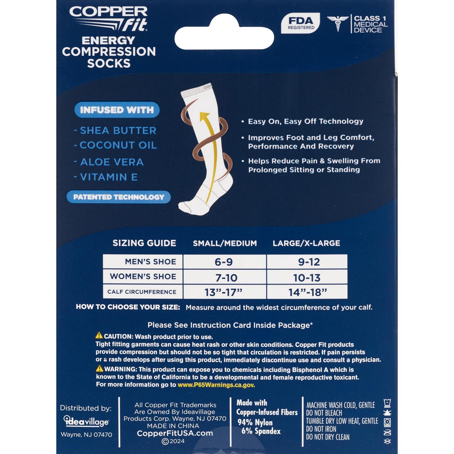 slide 2 of 4, Copper Fit Hydration Compression Socks, Black, L/Xl, 1 ct