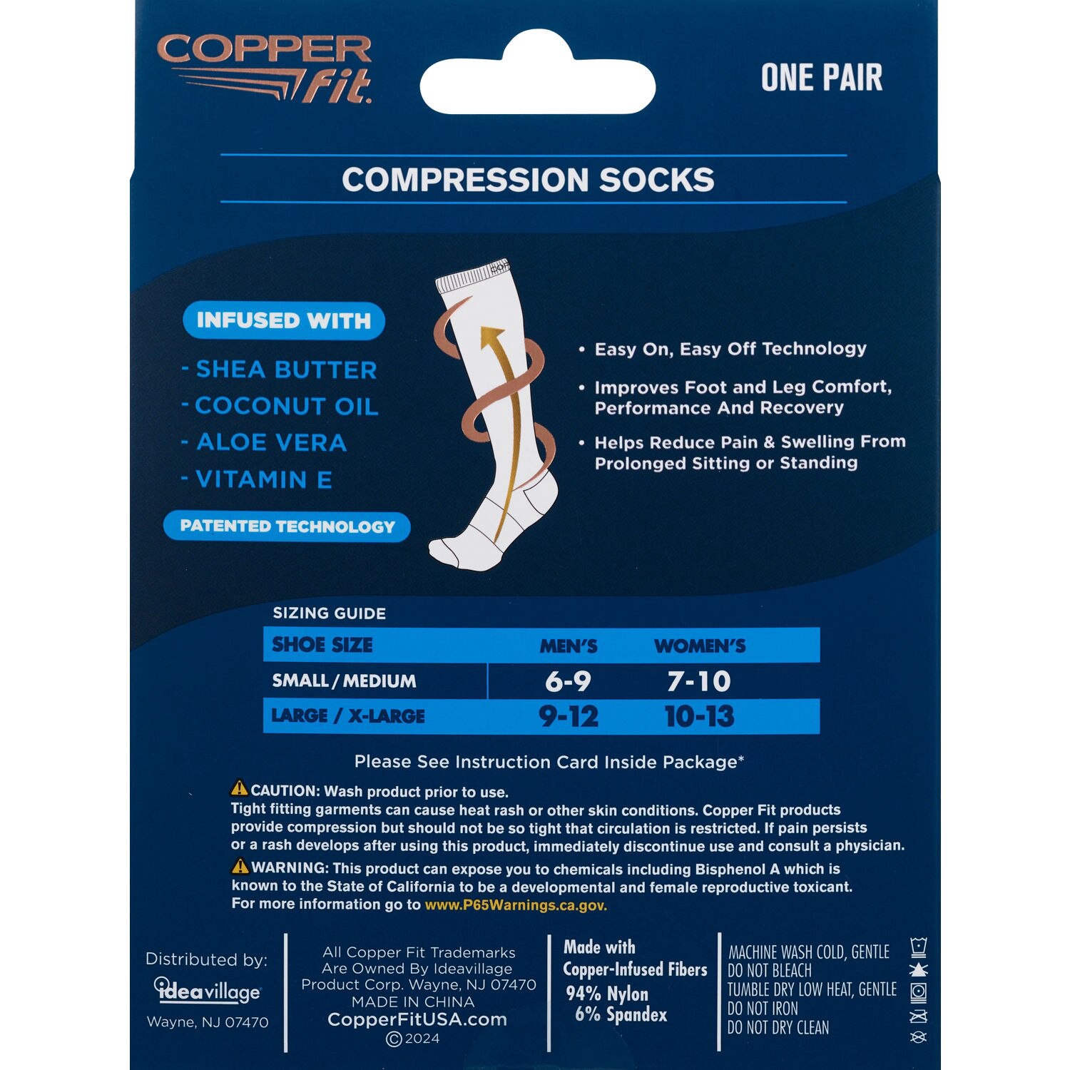 slide 5 of 6, Copper Fit Energy Hydration Sock, Beige, S/M, SM/MED