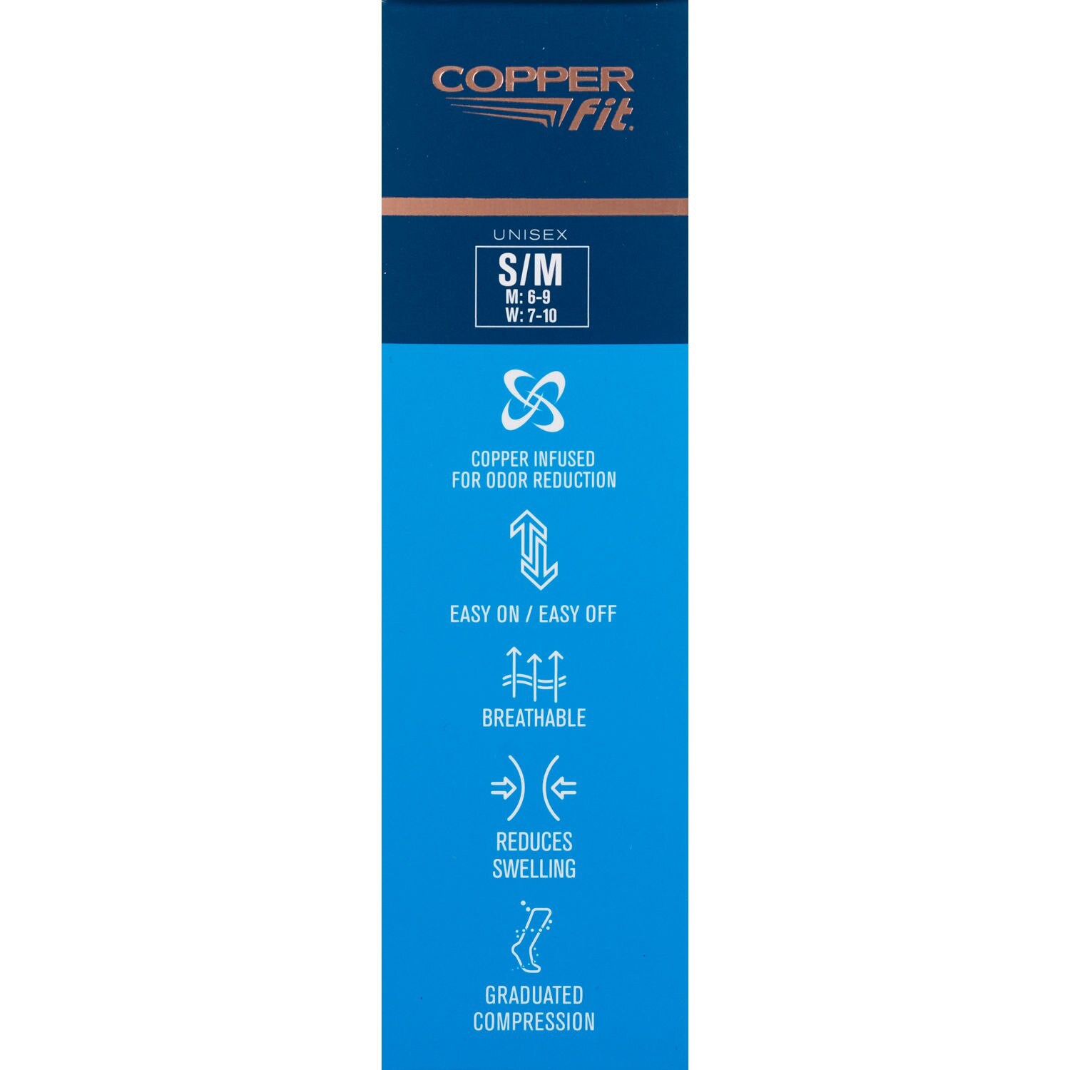 slide 6 of 6, Copper Fit Energy Hydration Sock, Beige, S/M, SM/MED