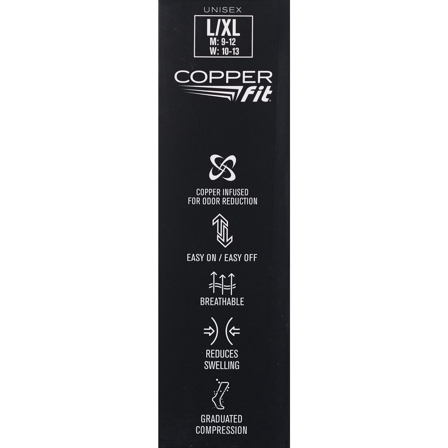 slide 4 of 4, Copper Fit 2.0 Energy Compression Socks, Black, L/Xl, 1 ct
