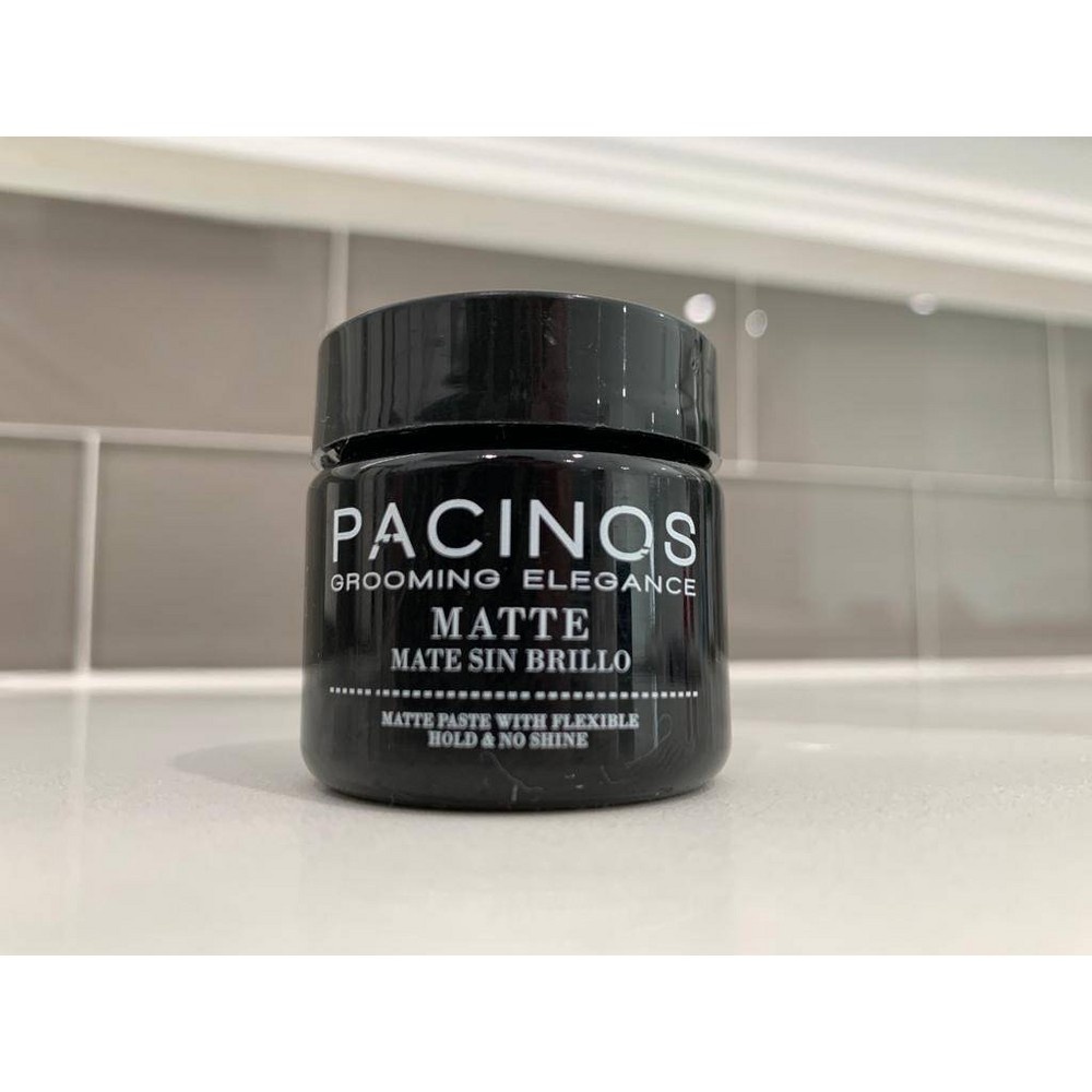 slide 4 of 4, Pacinos Flexible Hold No Shine Matte Paste - Trial Size, 1 oz