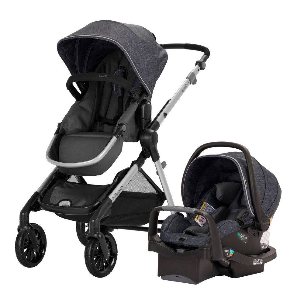 slide 33 of 38, Evenflo Pivot Xpand Modular Travel System with Stroller & Safemax Infant Car Seat-Roan, 1 ct