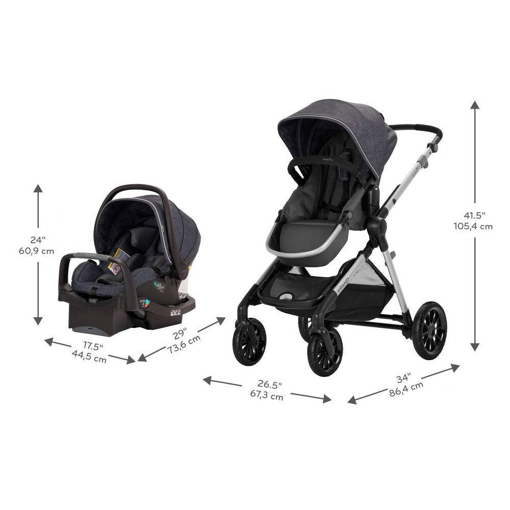 slide 25 of 38, Evenflo Pivot Xpand Modular Travel System with Stroller & Safemax Infant Car Seat-Roan, 1 ct