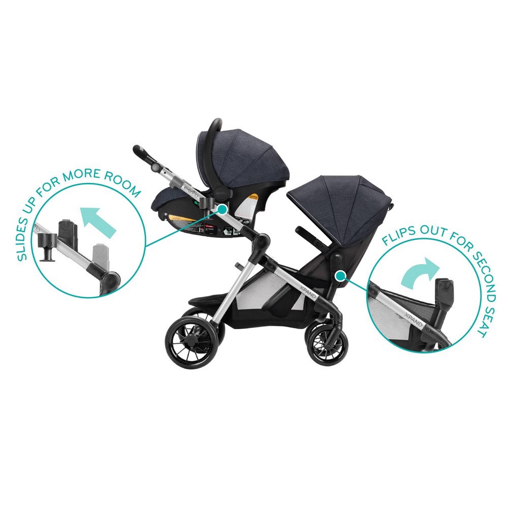 slide 2 of 38, Evenflo Pivot Xpand Modular Travel System with Stroller & Safemax Infant Car Seat-Roan, 1 ct