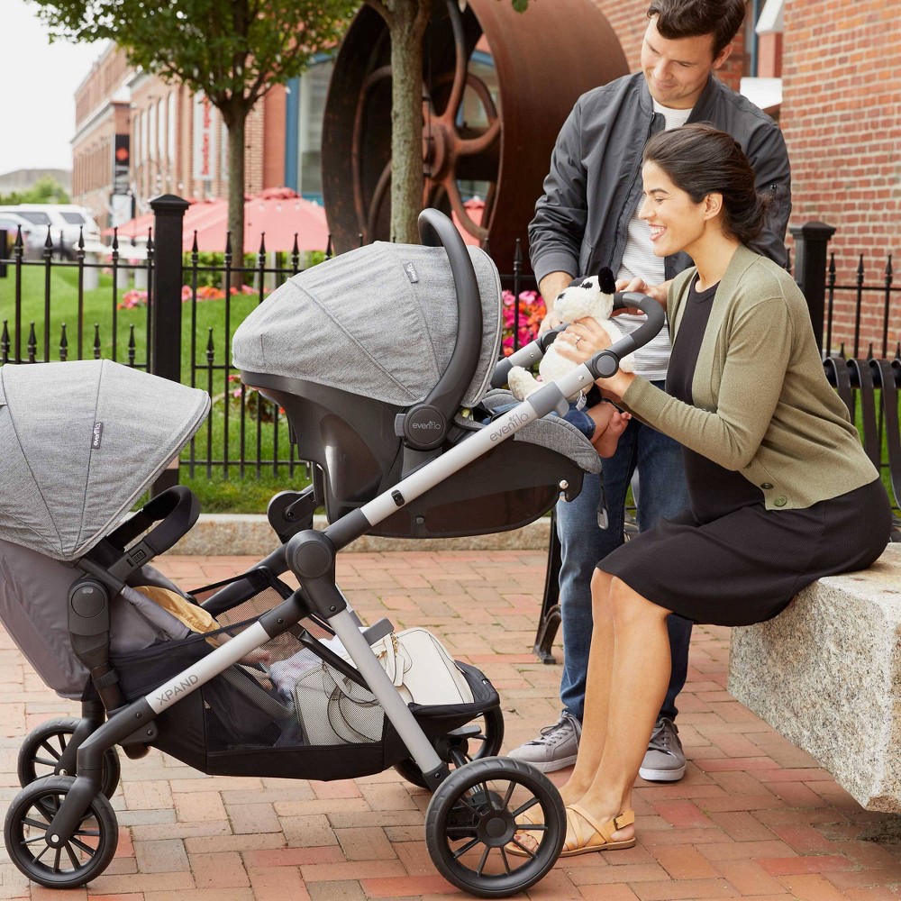 slide 9 of 38, Evenflo Pivot Xpand Modular Travel System with Stroller & Safemax Infant Car Seat-Roan, 1 ct