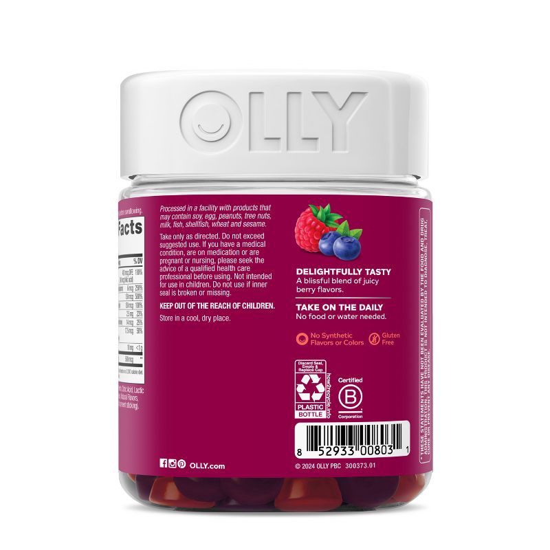 slide 7 of 8, OLLY Women's Multivitamin Gummies - Berry - 130ct, 130 ct