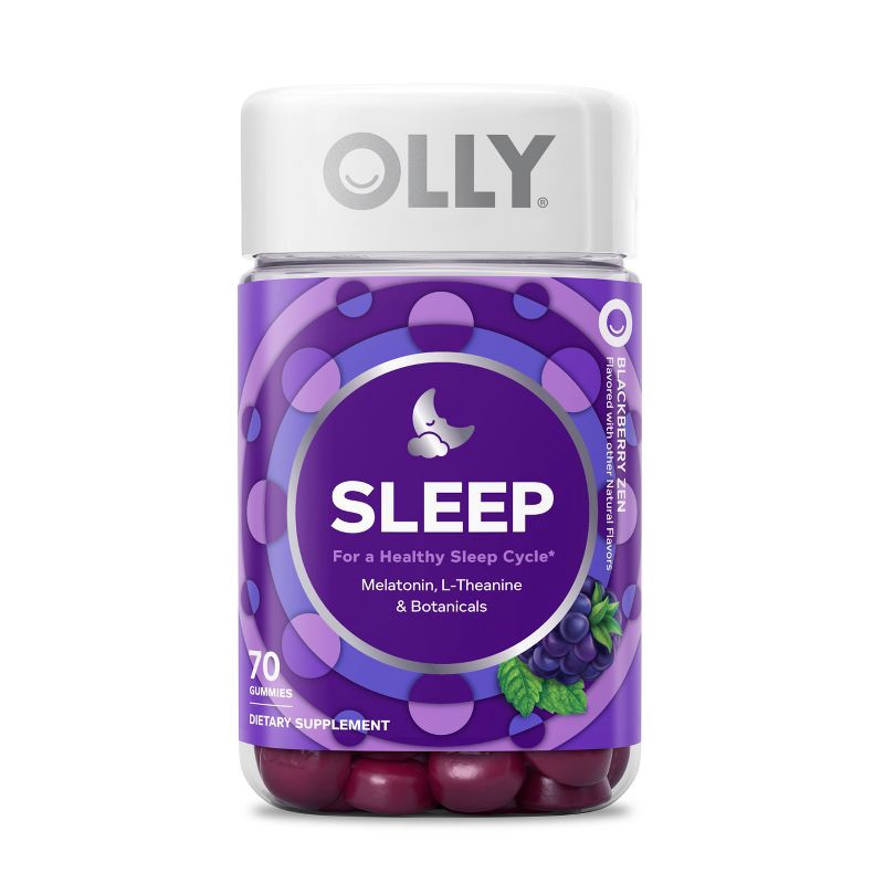 slide 1 of 9, OLLY 3mg Melatonin Sleep Gummies - Blackberry Zen - 70ct, 3mg, 70 ct