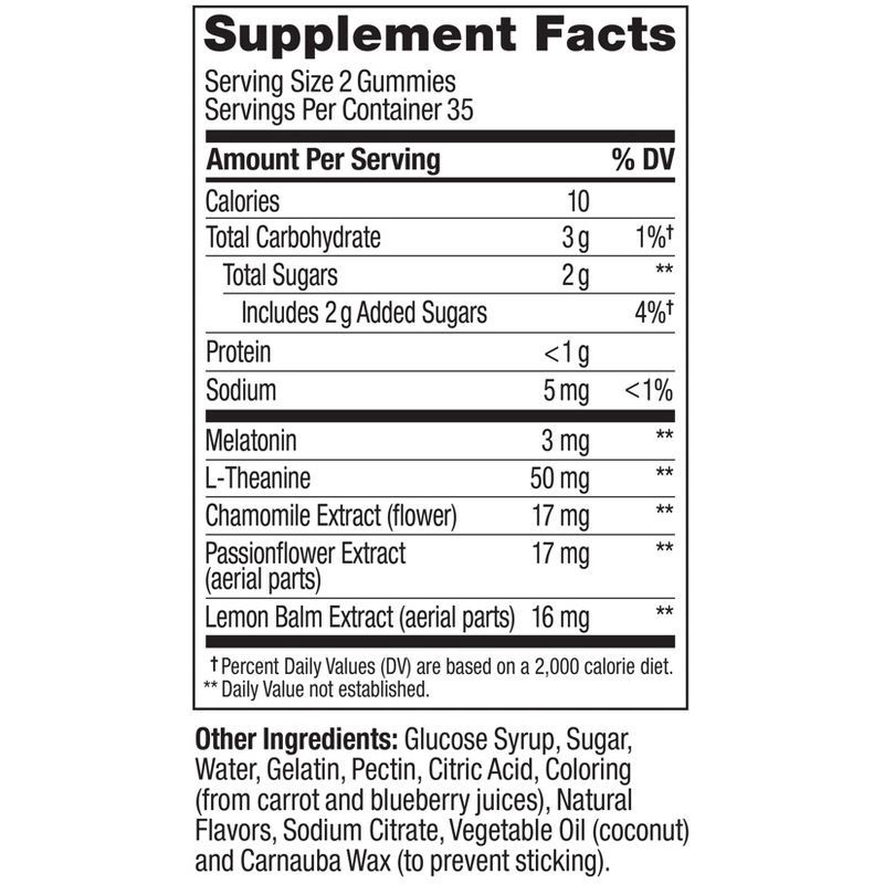 slide 7 of 10, OLLY 3mg Melatonin Sleep Gummies - Blackberry Zen - 70ct, 3mg, 70 ct