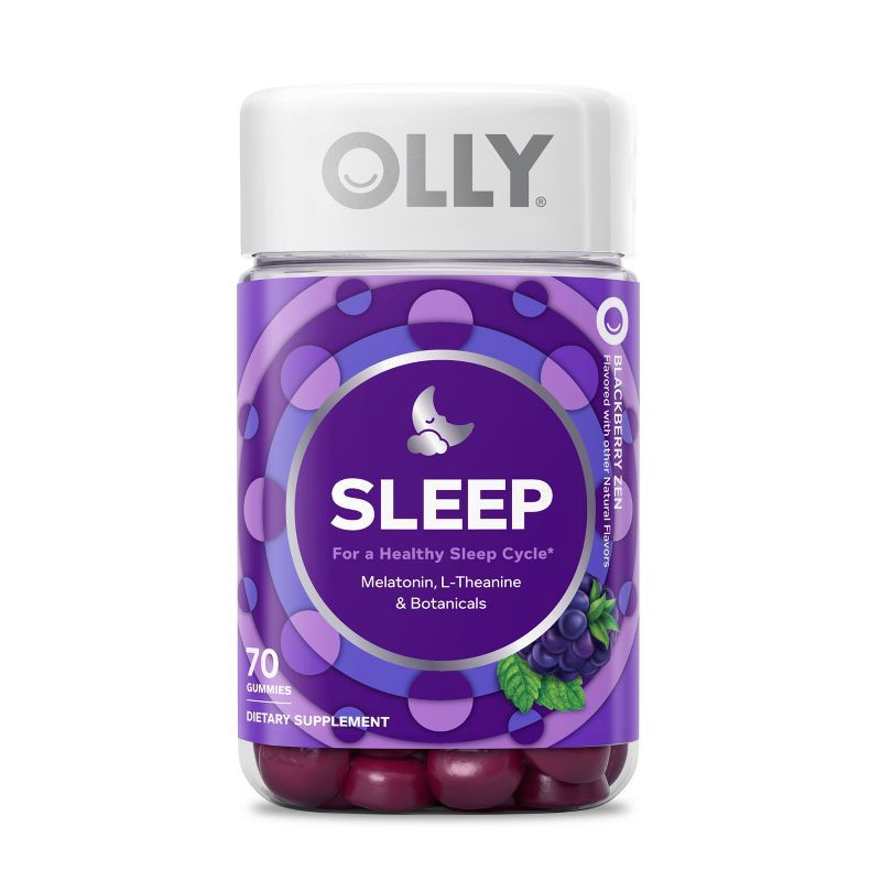 slide 1 of 10, OLLY 3mg Melatonin Sleep Gummies - Blackberry Zen - 70ct, 3mg, 70 ct