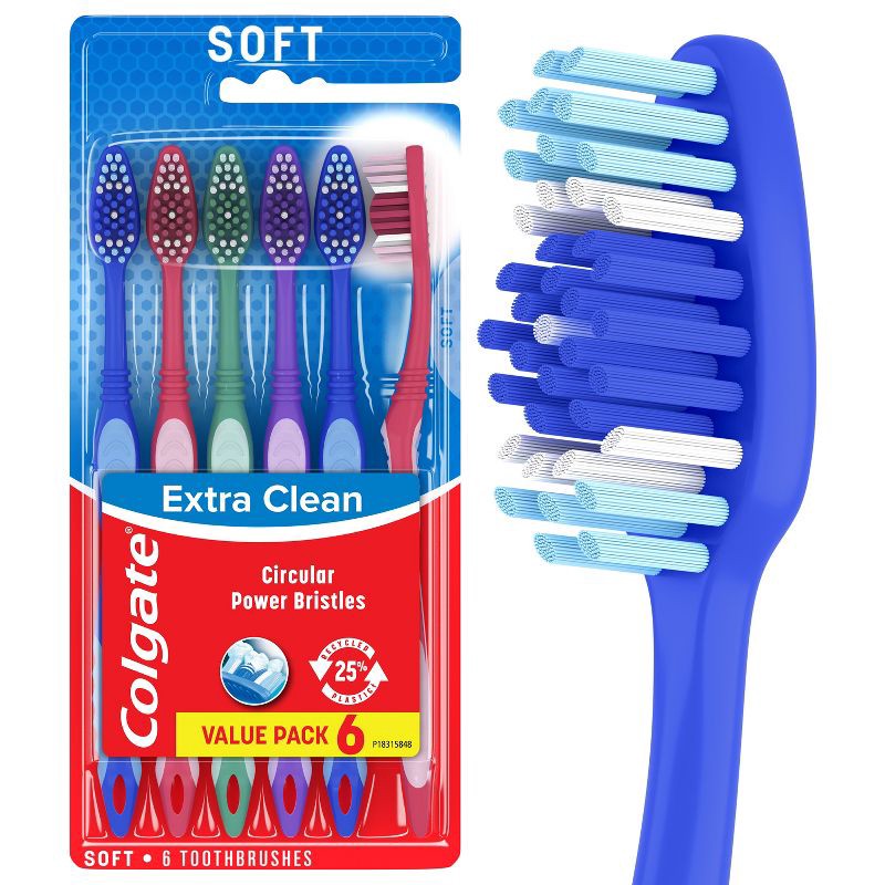 slide 1 of 9, Colgate Extra Clean Full Head Toothbrush Soft - 6ct, 6 ct