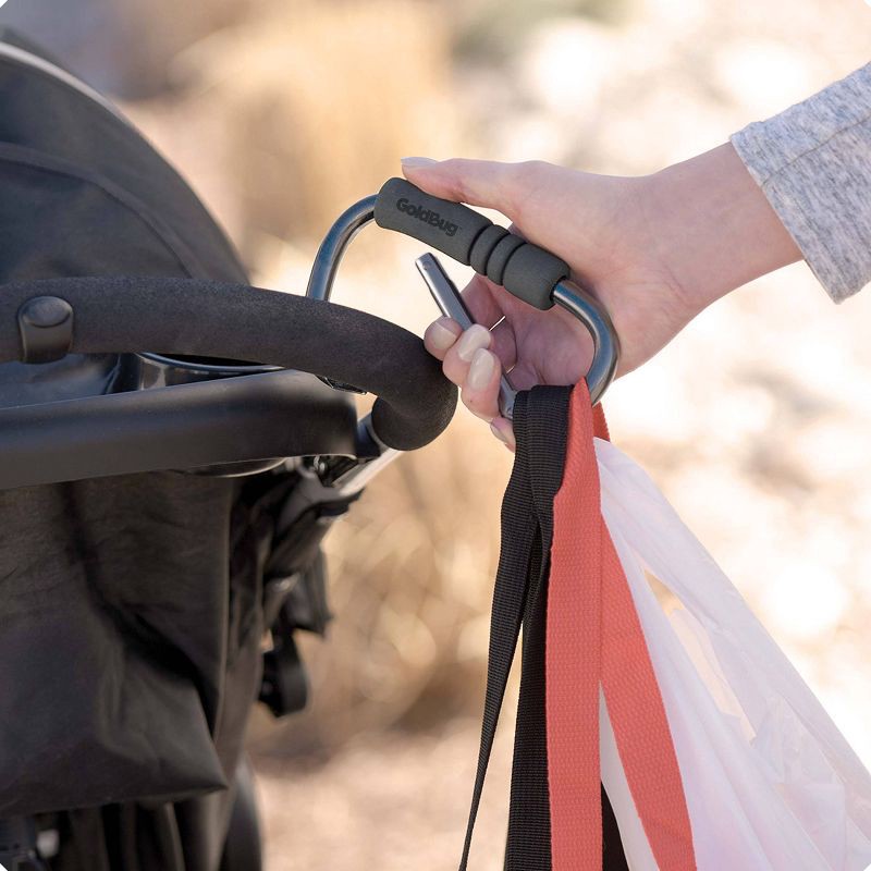 slide 4 of 4, GoldBug Stroller Hook - Multi Use Clip for Shopping Carts and Strollers, 1 ct