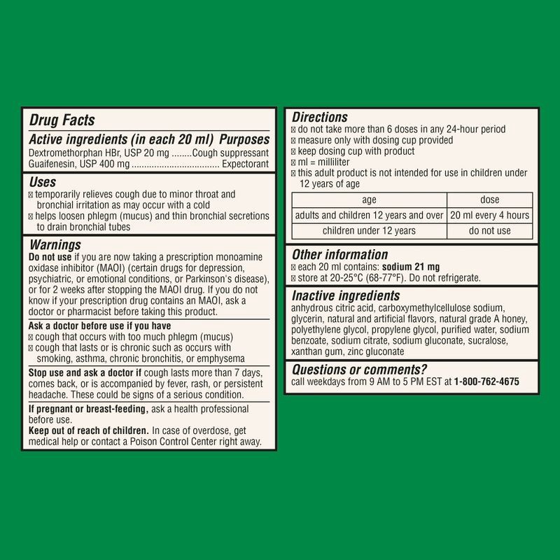 slide 9 of 9, Robitussin Cough + Chest Congestion DM MAX Relief Liquid - Dextromethorphan - Honey - 8 fl oz, 8 fl oz