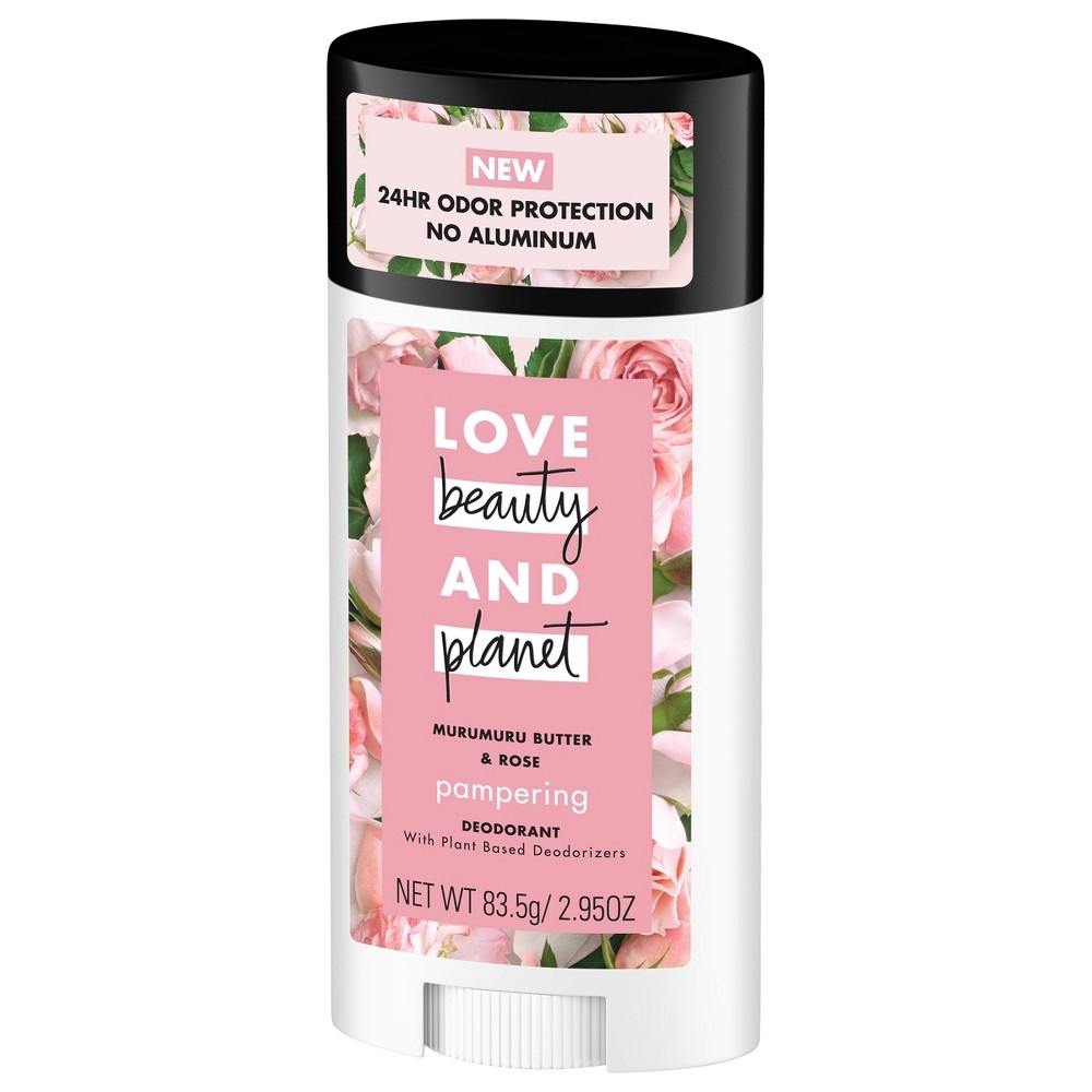 slide 4 of 4, Love Beauty and Planet Love Beauty & Planet Aluminum Free Murumuru Butter & Rose Pampering Deodorant Stick, 2.95 oz