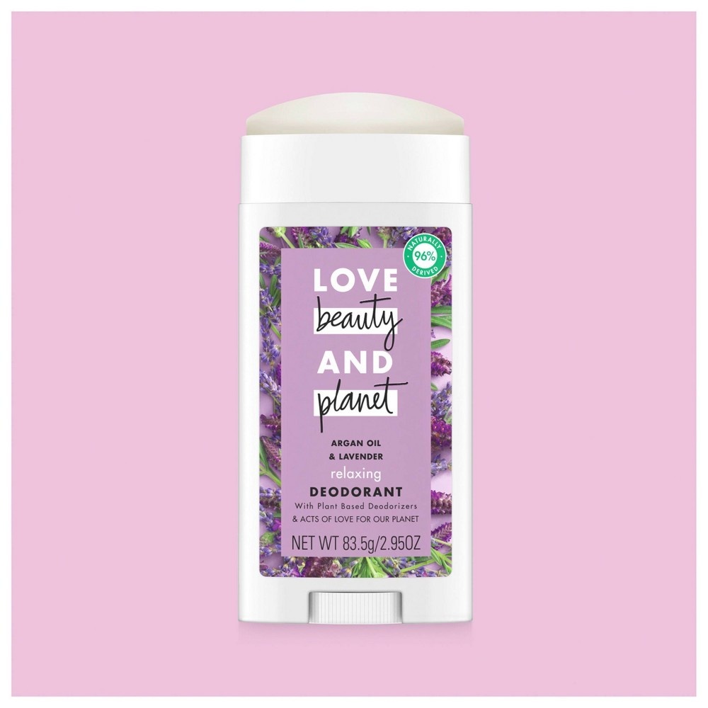 slide 3 of 4, Love Beauty and Planet Love Beauty & Planet Aluminum Free Argan Oil & Lavender Relaxing Deodorant Stick, 2.95 oz