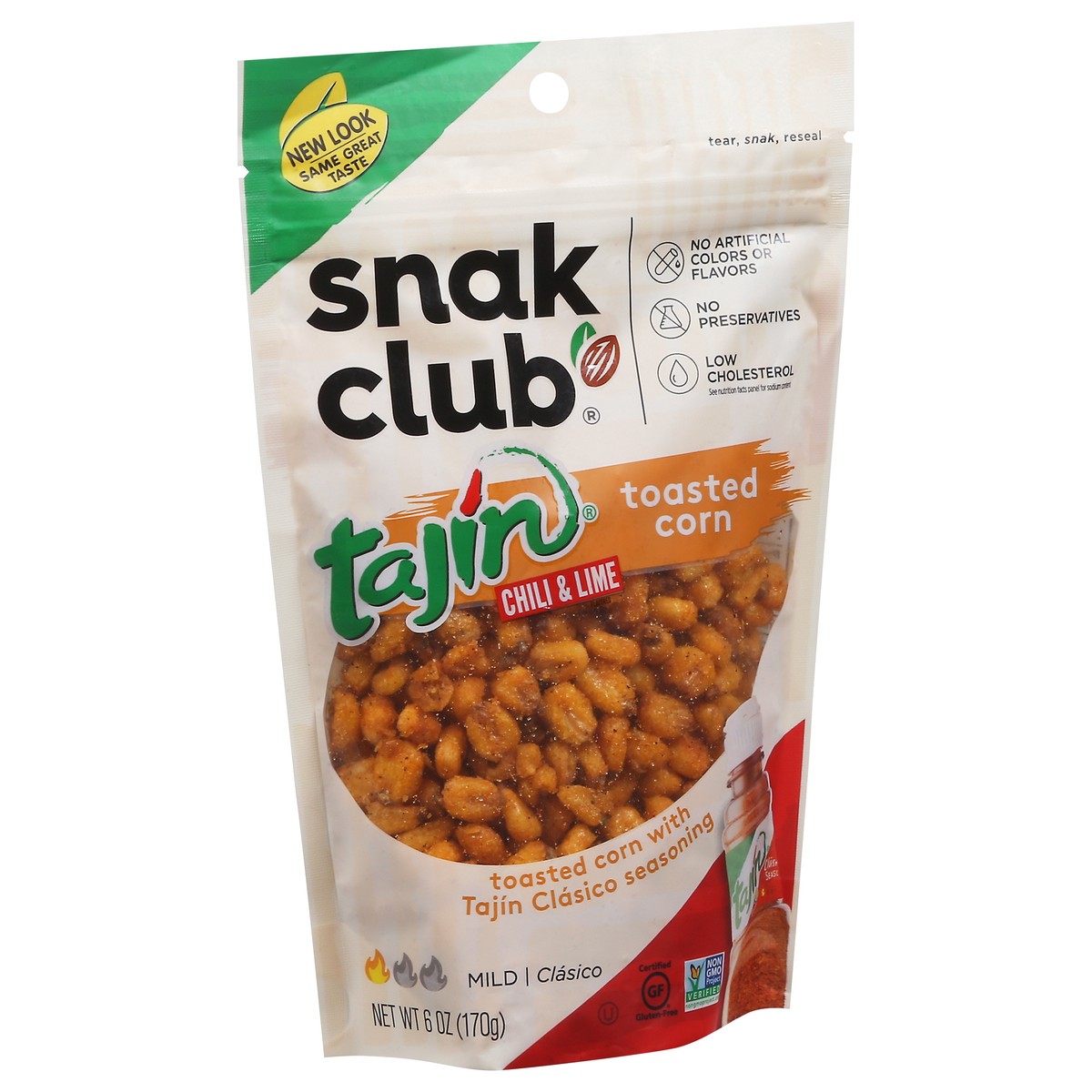 slide 5 of 9, Snak Club Tajin Toasted Corn, 6 oz