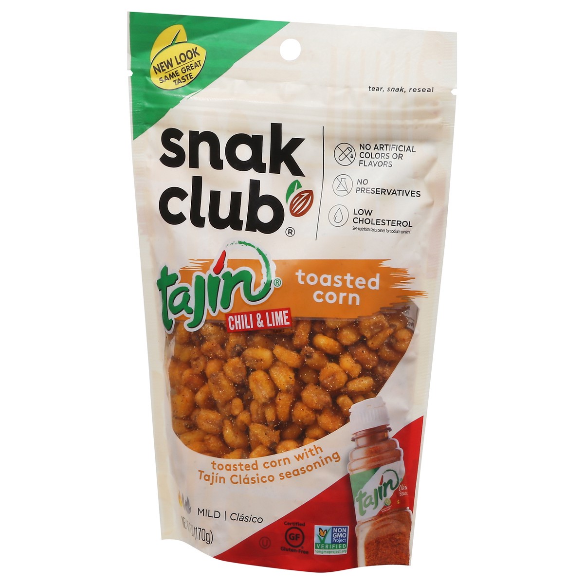 slide 2 of 9, Snak Club Tajin Toasted Corn, 6 oz