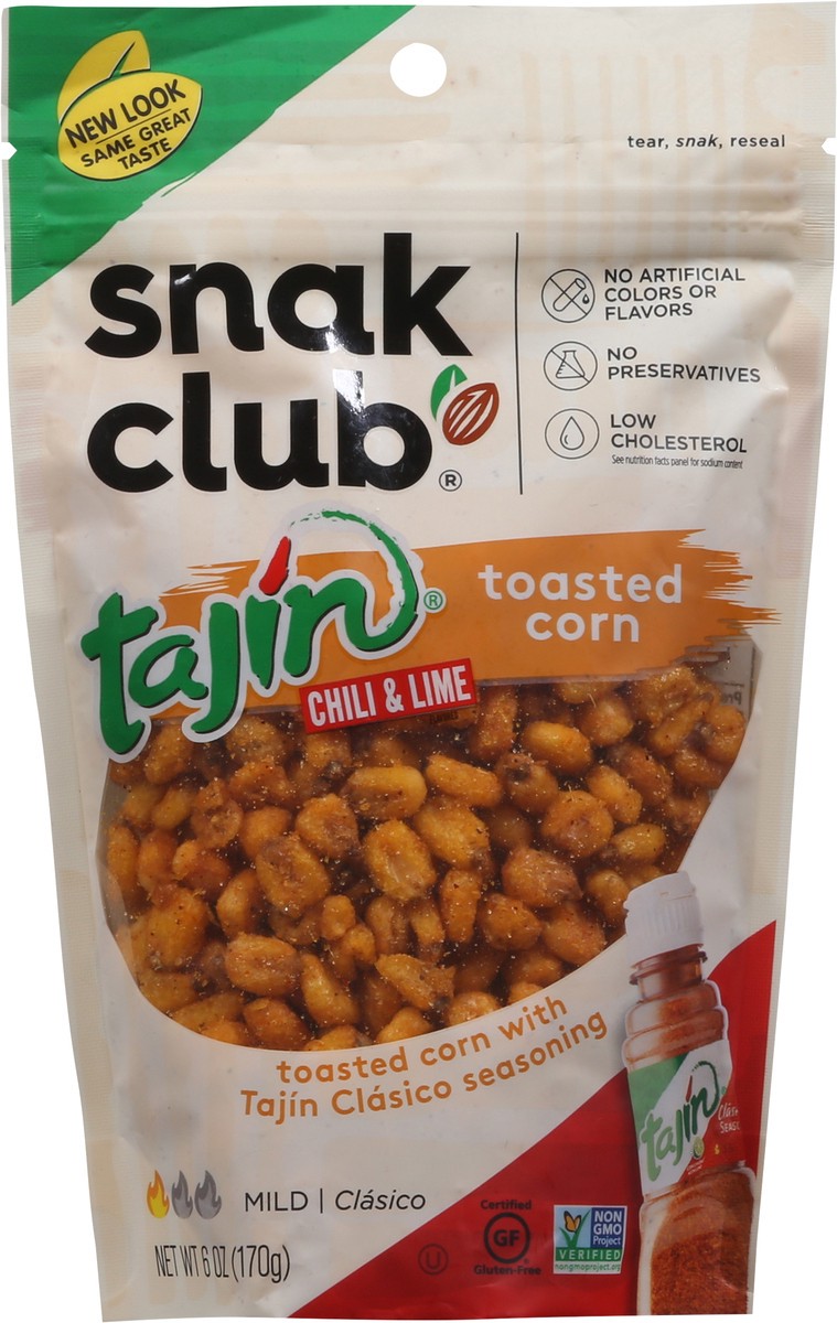 slide 8 of 9, Snak Club Tajin Toasted Corn, 6 oz