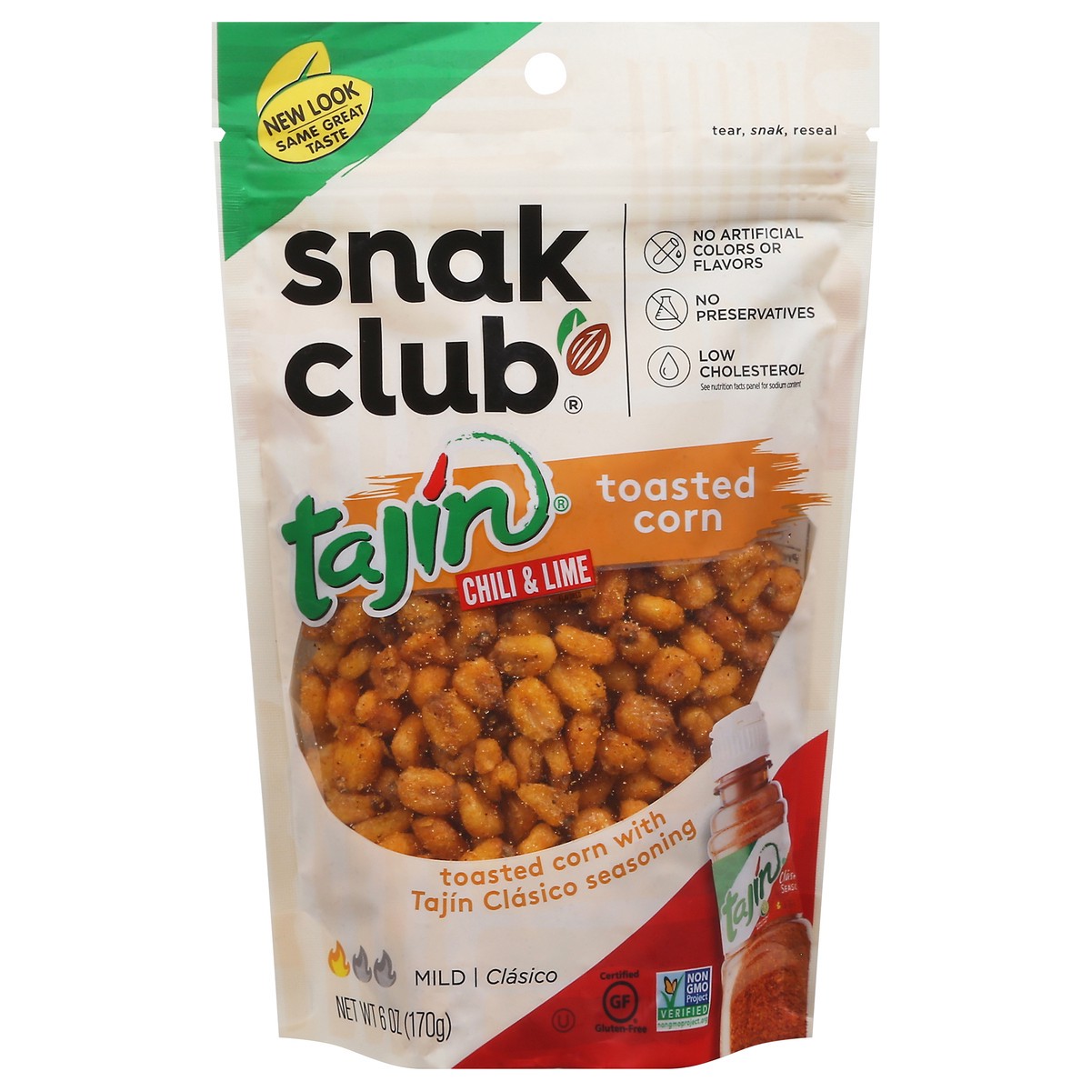 slide 1 of 9, Snak Club Tajin Toasted Corn, 6 oz