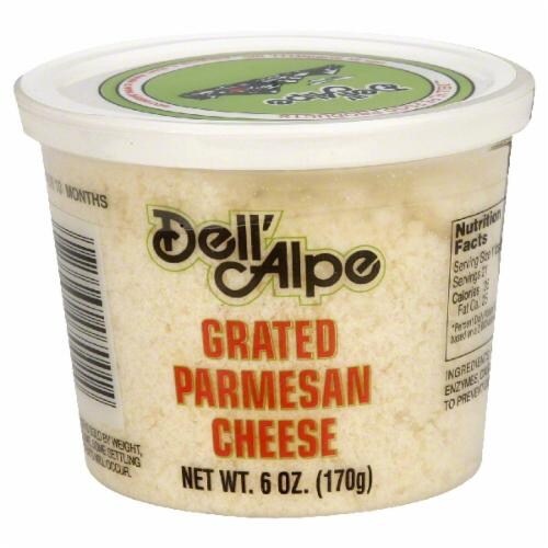 slide 1 of 1, Dell'Alpe Dellalpe Grated Parmesan Cheese, 6 oz
