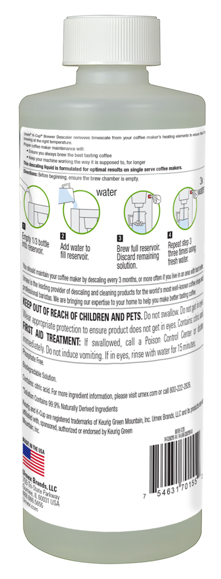 slide 2 of 2, Urnex CleanCup Descaling Solution for Keurig K-Cup Machines 14 ounces, 14 oz