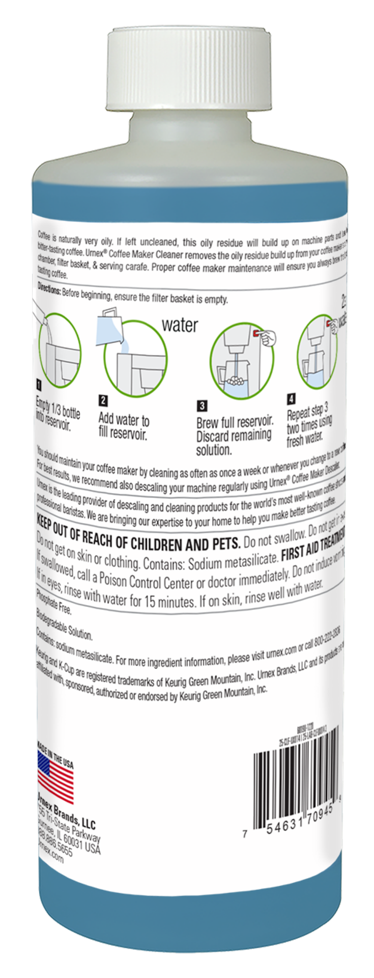 slide 2 of 2, Urnex Coffee Machine Cleaning Liquid, 14 oz