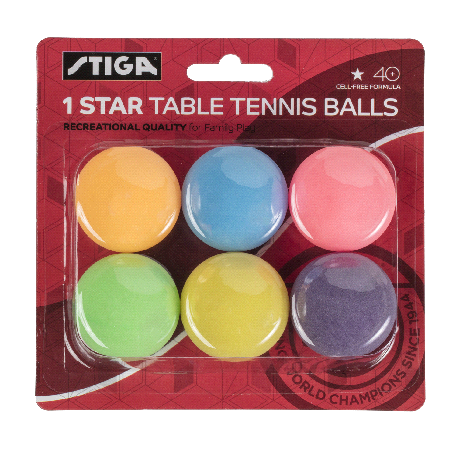 slide 1 of 2, Stiga 6pk 1 star Multi color Table Tennis Balls, 6 ct