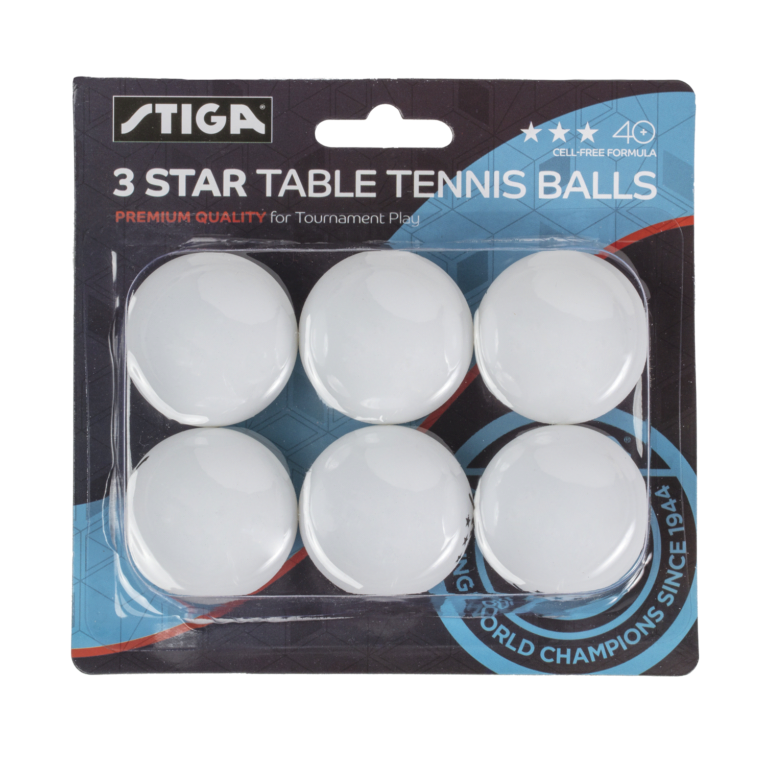 slide 1 of 2, STIGA 3-Star White Table Tennis Balls (6-Pack), 1 ct