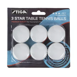 STIGA 3-Star White Table Tennis Balls (6-Pack)