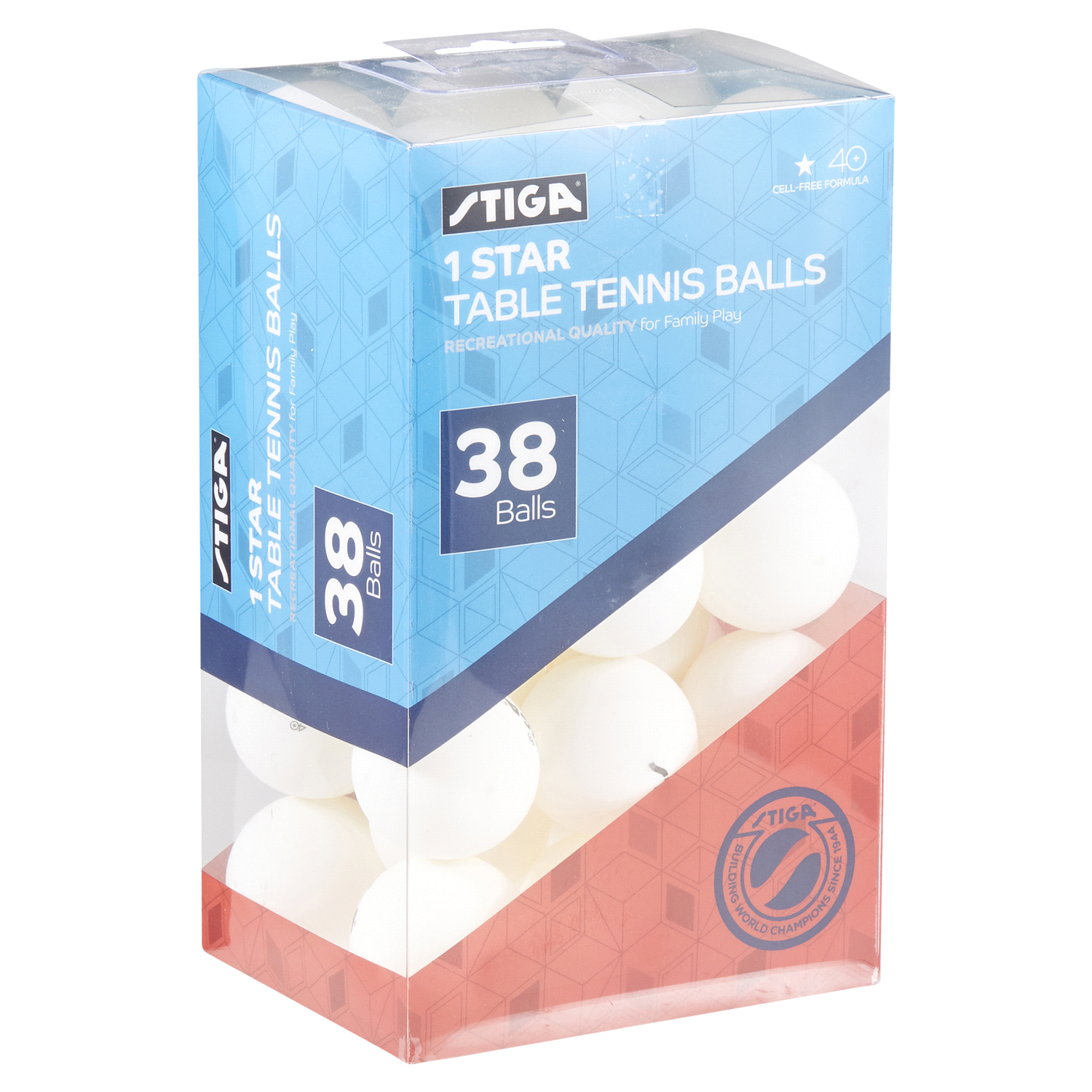 slide 4 of 5, STIGA 1-Star White Table Tennis Balls (38-Pack), 38 ct